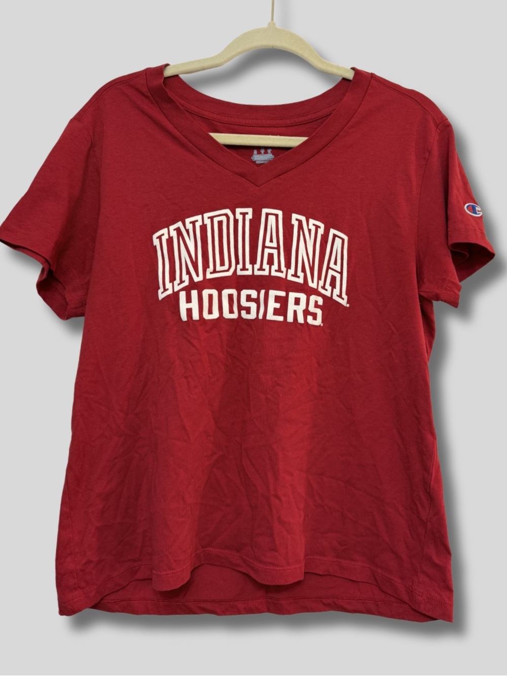 Women’s Champion Indiana Hoosiers Red V-Neck Tee